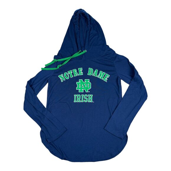 Women's Colosseum Navy Notre Dame Fighting Hoodie Long Sleeve Small - Picture 1 of 7